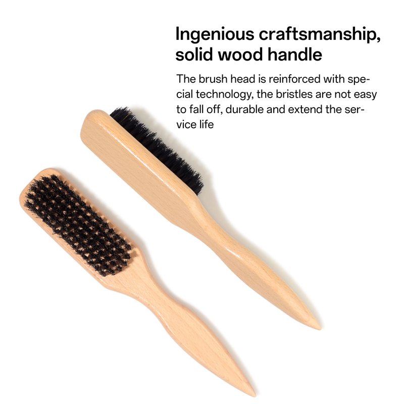 IIUIKOO Boar Bristle Slick Back Hair Brush - Soft Bristles for Fine Hair & Smoothing, Polishing Brush for Men Women Kids, Edge Control & Styling Hairbrush