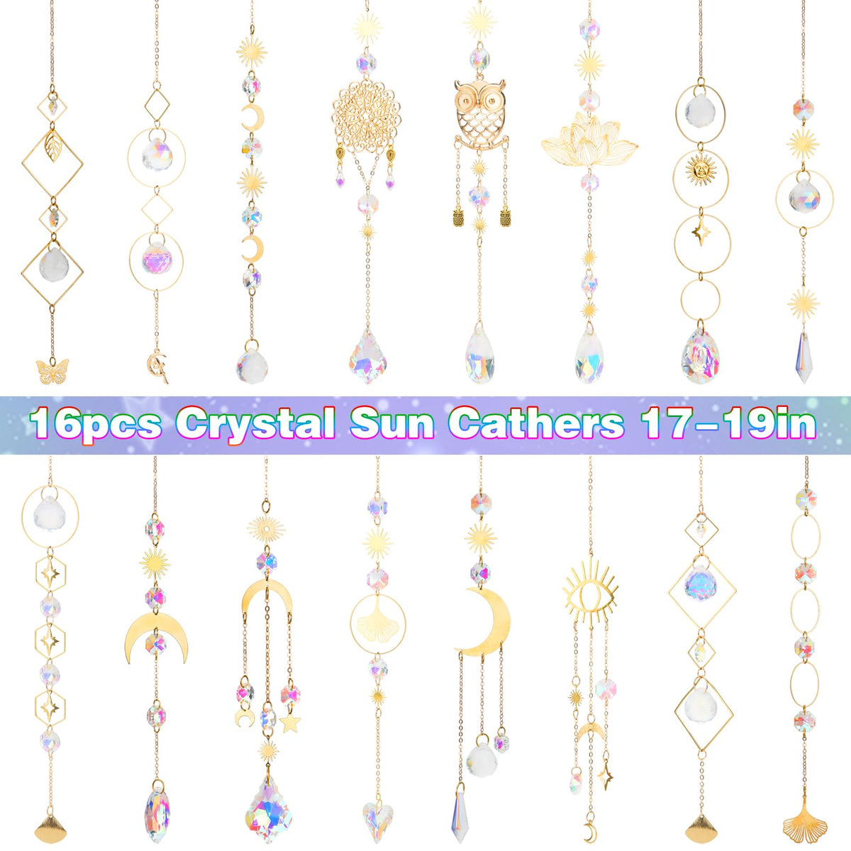 16pcs Crystal Suncatcher, Colorful Suncatchers Sun Catchers Indoor Window