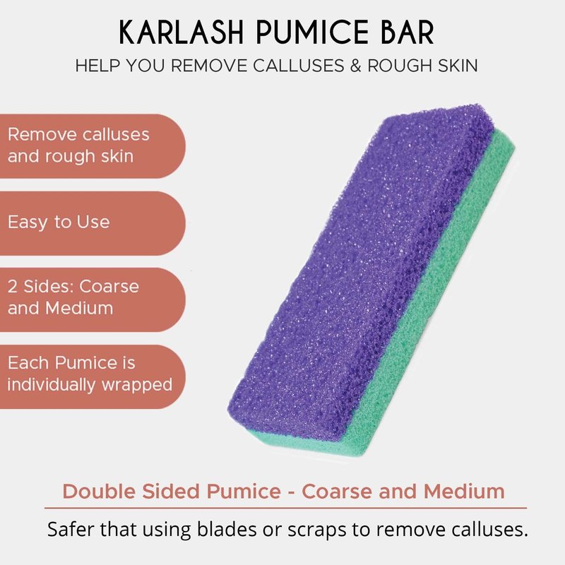 Karlash Professional Pedicure Foot Pumice Stone for Feet Skin Callus Remover and Scrubber for Dead Skins 2 Sided (Pack of 4)