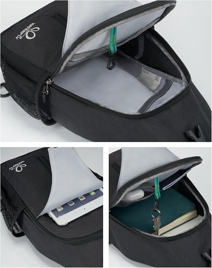 WATERFLY RFID Crossbody Sling Backpack Sling Bag Travel Hiking Chest Bag Daypack