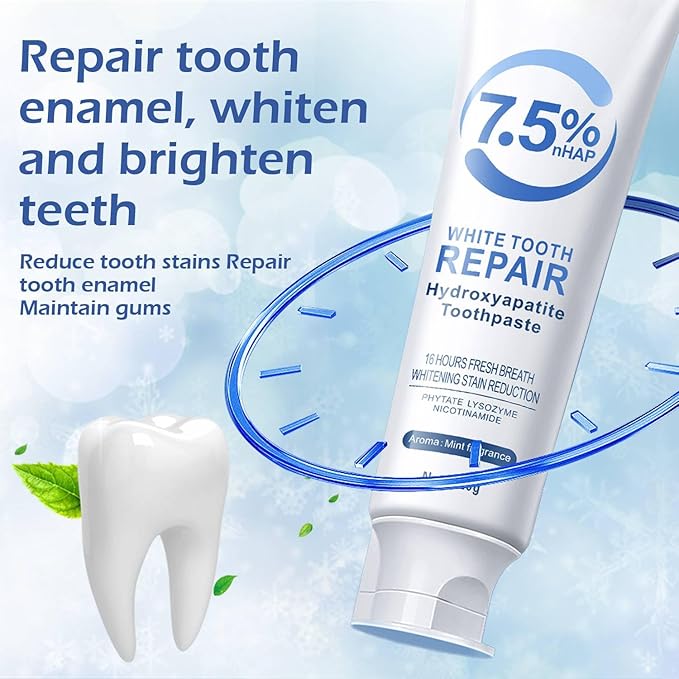 Hydroxyapatite Toothpastes for Enamel Protection and Tooth Strengthening, Gentle Mint, Safe for Sensitive Teeth, Daily Oral Care for Fresh Breath & Oral Health (3)