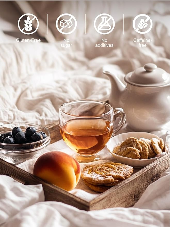 TeeLux Peach Herbal Tea Bags, Fruity Rosehips with Tart Hibiscus & Soothing Chamomile, Fruity & Sweet Flavor, Caffeine Free, 50 Count