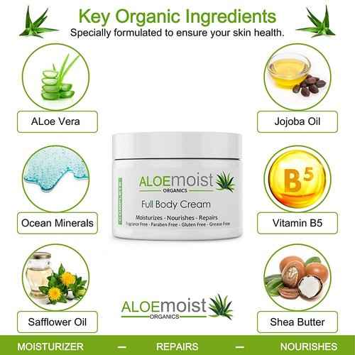 AloeMoist Anti Aging Retinol Cream for Face and Natural Aloe Vera Body Lotion - Face & Body Moisturizing Cream