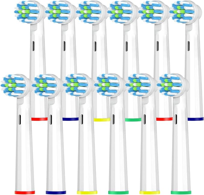 12 Pack Replacement Heads Compatible with Oral B Pro 1000/Genius X/Smart 1500 for Teeth Clean, Toothbrush Brush Heads Compatible with Oral B Electric Toothbrush (White)