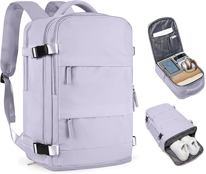 coofay Large Carry On Backpack Flight Approved Personal Item Travel Backpack For Women Airline Approved Waterproof Sports Luggage Backpack Casual Daypack Small Hiking Backpack Purple Backpack