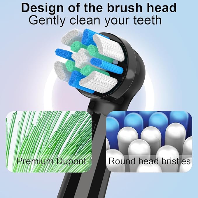 iO Replacement Heads Compatible with Oral b iO 2/3/4/5/6/7/8/9/10 Series Electric Toothbrush,Gum Care Toothbrush Head Compatible with Oral b iO Replacement Heads,10PCS Black