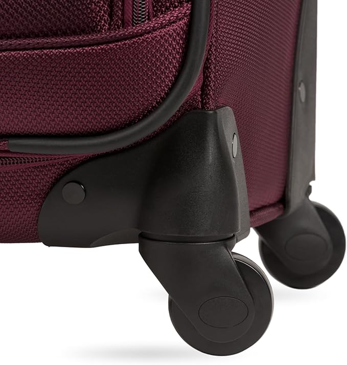 SWISSGEAR Sion Softside Expandable Spinner Luggage Durable Lightweight Travel Suitcase, Merlot, 3-Piece Set (21/25/29)