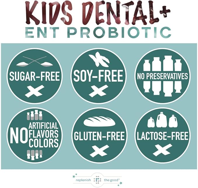 Children's Dental Probiotic Chewables - Digestive & Immune Support - Oral Probiotics for Healthy Teeth and Gums, Bad Breath & ENT Support - Cherry-Pomegranate Flavor (60 Count)