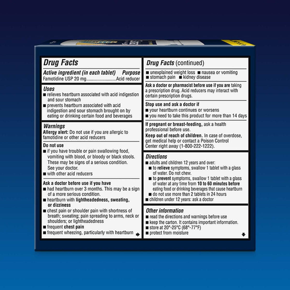 Zantac 360 Maximum Strength Tablets, 50 Count, Heartburn Prevention and Relief, 20 mg Tablets