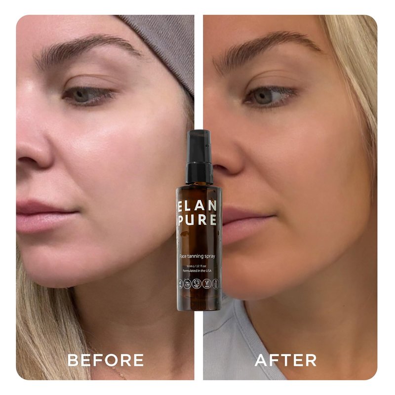 Elan Pure Face Tanning Mist, Organic Ingredients, Sunless Self Tanner, Bronzing, Hydrating, Streak-Free, Long Lasting Glow