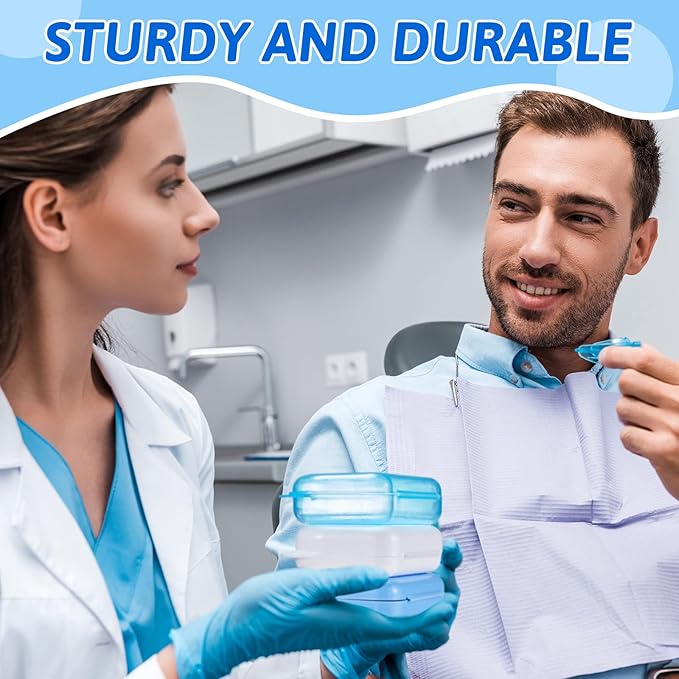 Sherr 120 Pcs Dental Retainer Cases Bulk with Holes 12 Colors Denture Case Mouth Guard Holder False Teeth Container Multicolored Retainer Holder for Travel Office Home
