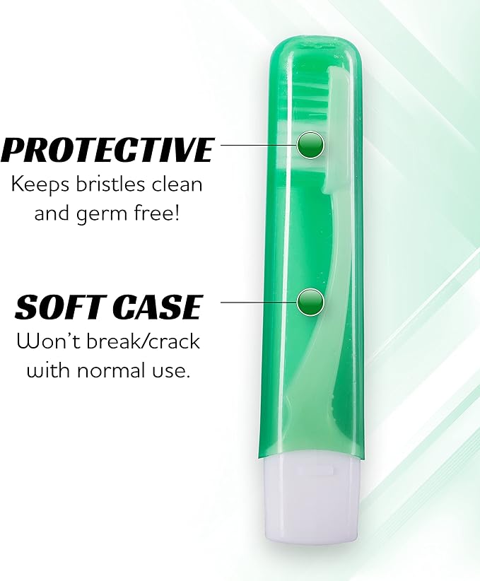 Firm Mini Travel Toothbrush with Cover, Camping Size, Adult Kit (50 Pack Medium)