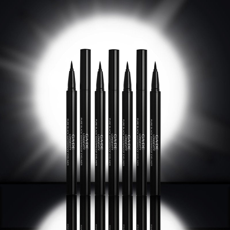 GA-DE Longevity Pure Waterproof Eyeliner - Fast-Drying, Liquid,Smudge Proof Eyeliner - Made with Super-Flex Brush for Precise Application - 0.01 oz