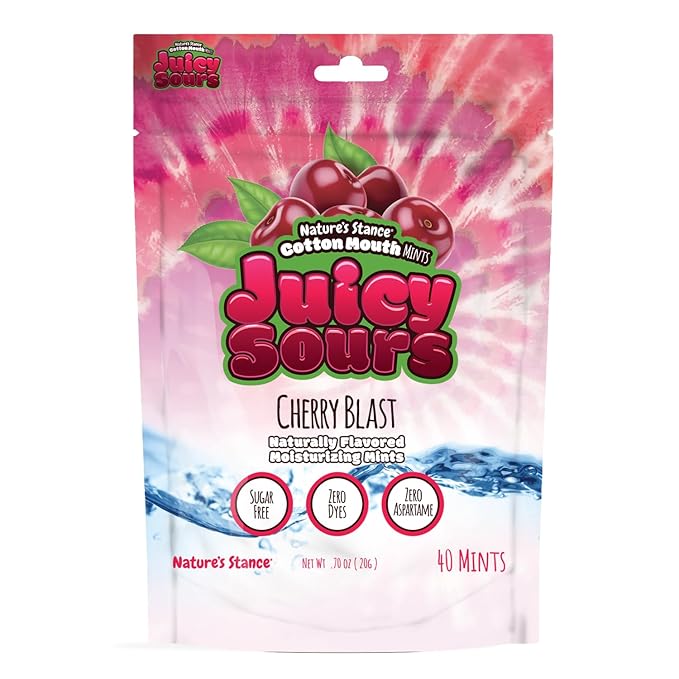 Cotton Mouth Juicy Sours – Dry Mouth Mints with Natural Xylitol | Sugar-Free Breath Mints for Dry Mouth Relief | No Artificial Sweeteners | Naturally Flavored Moisturizing Lozenges