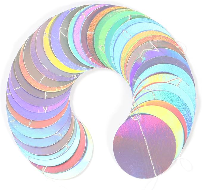 Iridescent-Disco Holographic-Euphoria Anniversary Party-Decoration Garland - 52ft Neon Mermaid Under The Sea Streamers,Wedding Birthday Bachelorette Baby Bridal Shower Engagement Lasting Surprise
