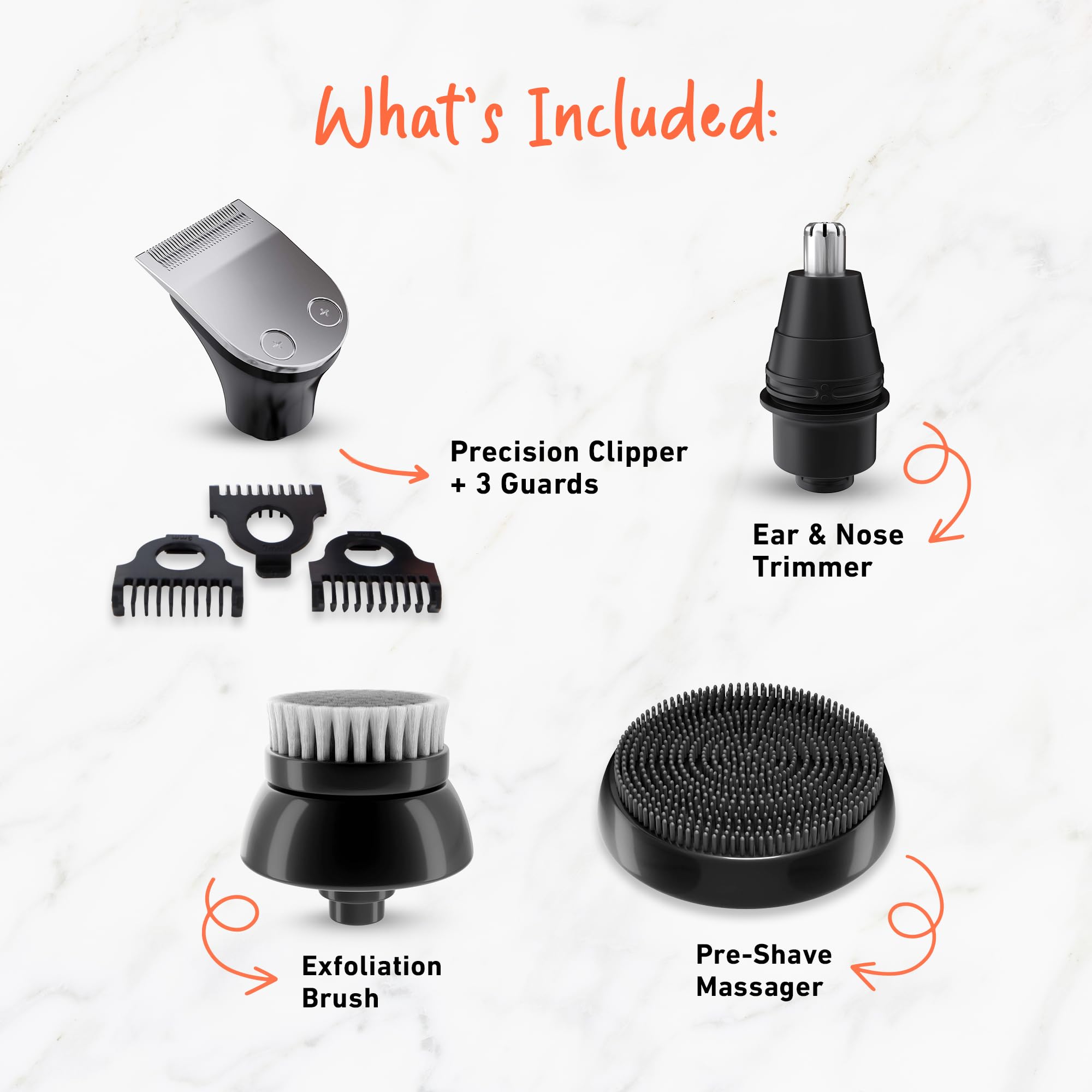 Groomie BaldiePro 7-Piece Grooming Attachment Kit for Head Shaver