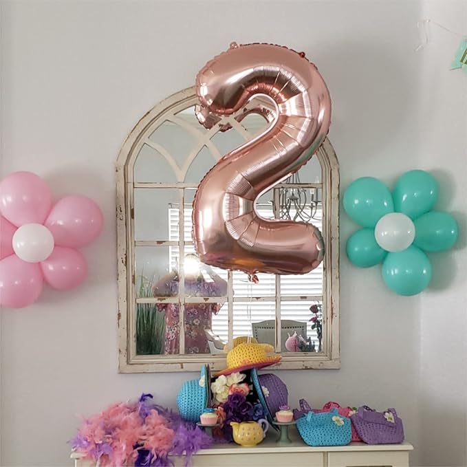 Rose Gold Number 10 Balloons for 10th Birthday Decorations, 40 Inch Rose Gold Helium Mylar Foil Number 1 & 0 Balloons for Girls, 10th Birthday Balloons for Women Anniversary Party Supplies