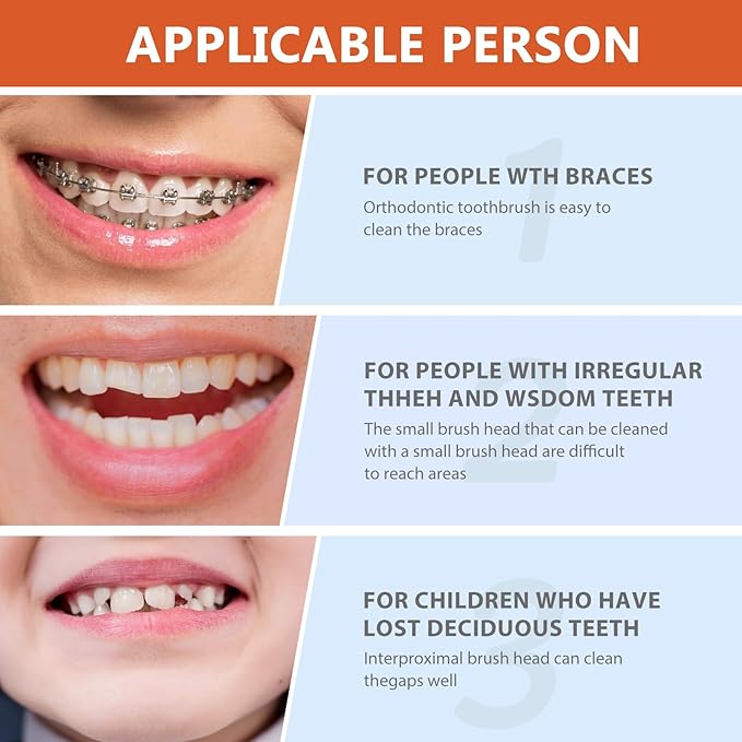 Healifty Portable Double-Ended Denture Cleaning Tools with Multi-Layer Bristles for Effective False Teeth and Oral Care Brushes 6.5 Inch Travel-Friendly