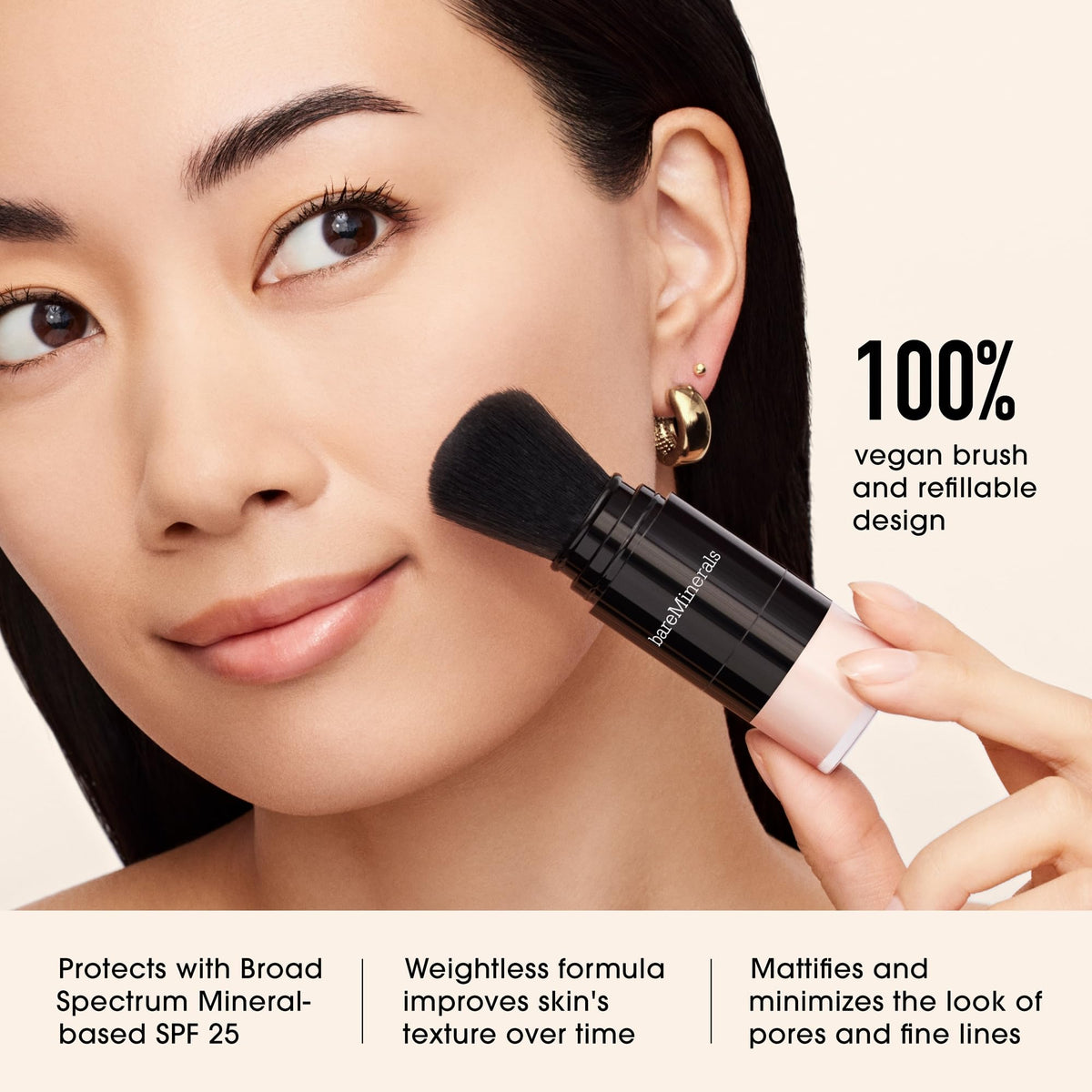 bareMinerals Mineral Veil Translucent Setting Powder, SPF 25 Translucent with Brush, Vegan, Cruelty-Free & Dermatologist-Tested