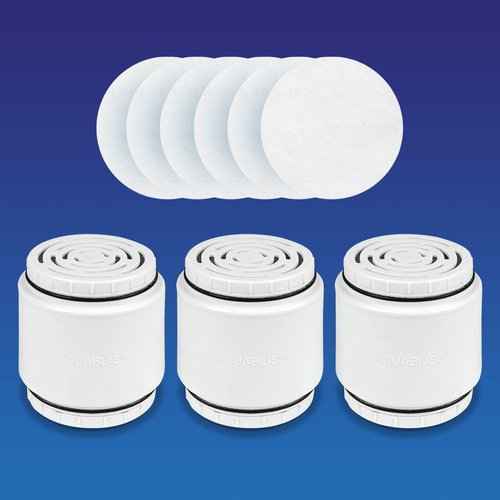 AquaBliss SFC400 HD Revitalizing Filter Cartridge 3pcs w/ 30pc Pack of Sediment Pads (Exclusive Bundle)