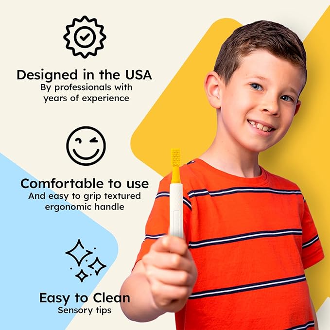 Gafly Therapens Oral Motor Therapy Tools Stimulate Speech and Feeding - Chewy Vibe Speech Therapy Toys Help Kids with Sensory Needs Chew & Relax - Oral Stimulator Kit Includes 4 Tips, Storage Pouch