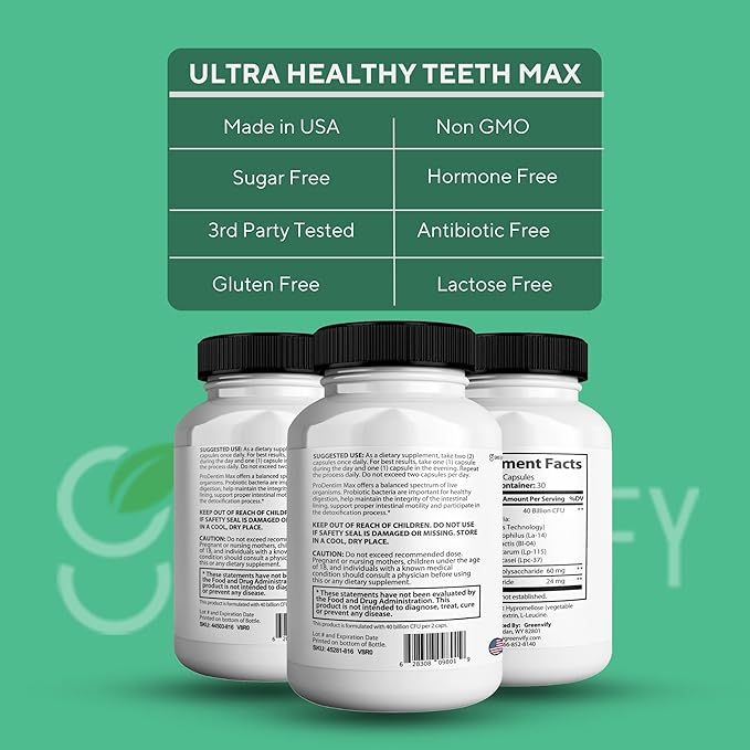 Ultra Healthy Teeth Max Probiotic Supplement, 40 Billion CFU, 60 Capsules, Advanced Oral Health Formula (2)