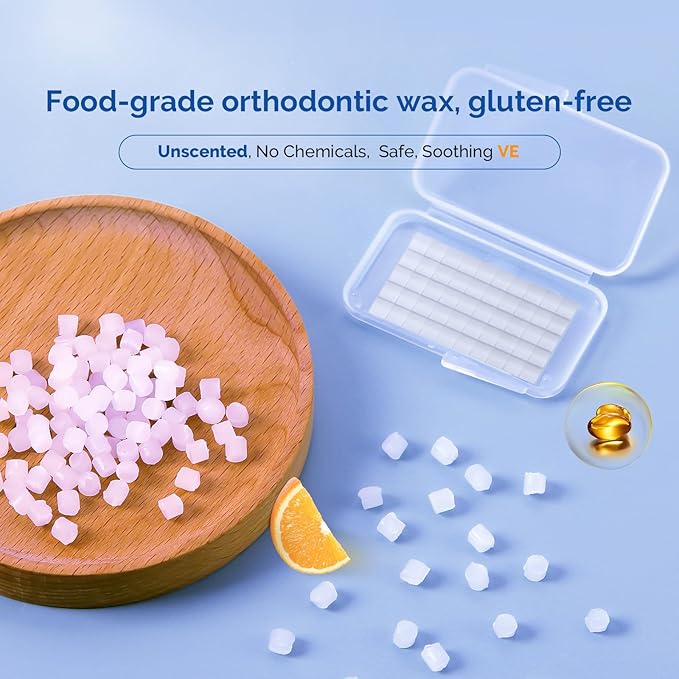 JMU Orthodontic Wax for Braces 1 Pack, Precut 50 Braces Wax Dots,Unscented