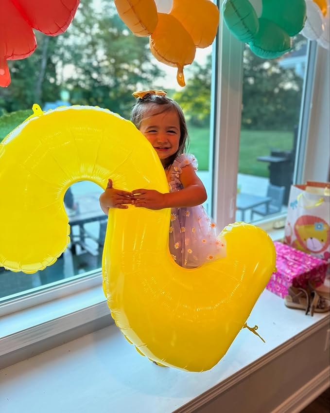 Yellow Number 1 Balloon for First Birthday 40 Inch, 1st One Number Balloons Birthday Decorations for Girl Boy Toddler Baby