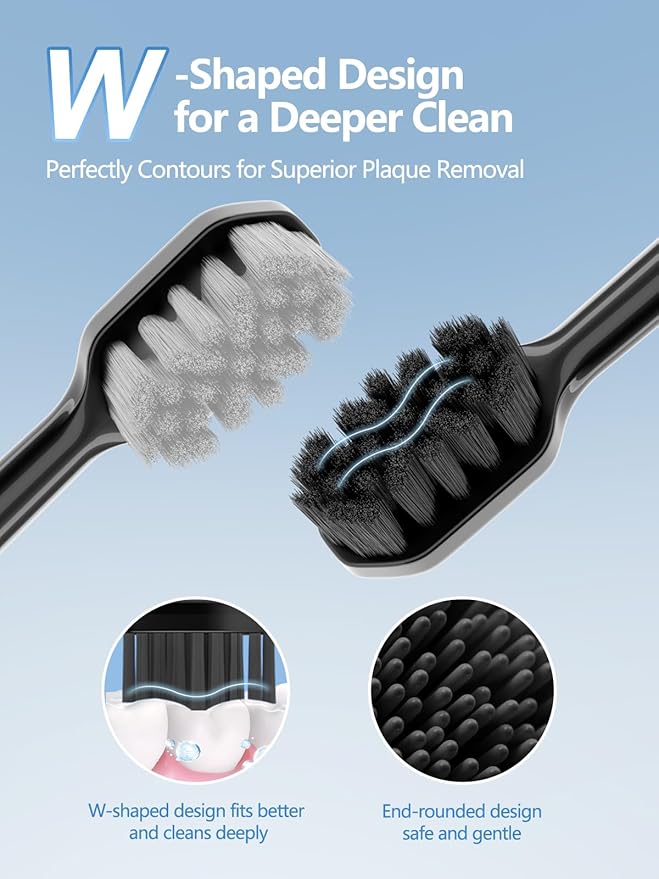 7MAGIC Sonic Electric Toothbrush for Adults and Kids - Up to 180 Days Runtime, 42000 VPM Powered Toothbrush, 5 Modes & 3 Intensities for Sensitive Teeth & Braces, Includes 8 Brush Heads, Black