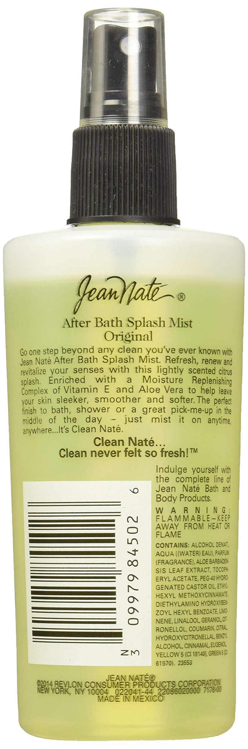 Jean Nate After Bath Splash, Original Bath Body Mist Infused with Vitamin E and Aloe Vera, 30 Fl Oz & 8 Fl Oz