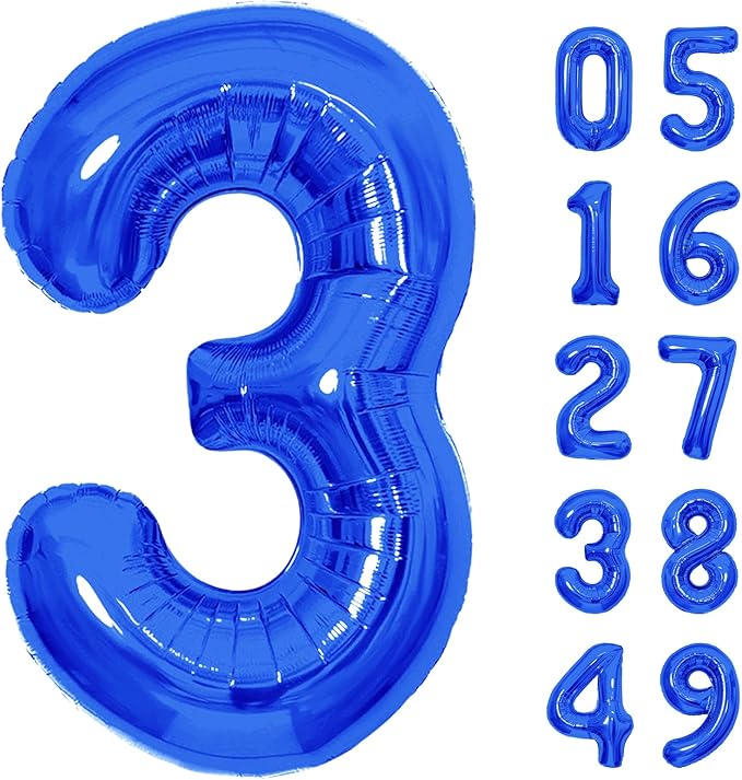 Number Balloons Navy Blue Balloons - Giant Number 10 Balloon, 10 20 30 40 50 Numbers Balloon Birthday Decorations, Blue Party Supplies for Boy Men