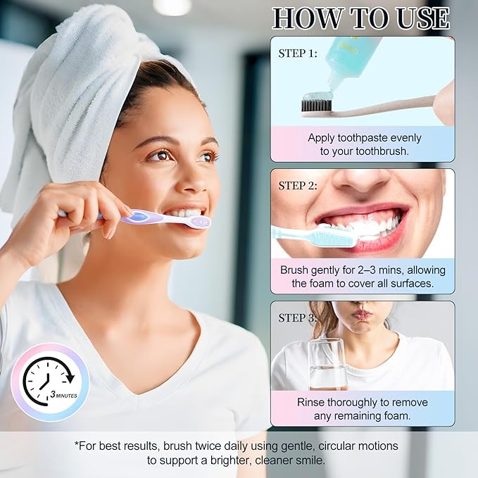 Niacinamide Whitening Toothpaste, Radiant Whitening Toothpaste, Stain Removal Natural, Complete Care, Enamel Repair, Freshes Breath, for Healthier and Whiter Teeth 2 PCS