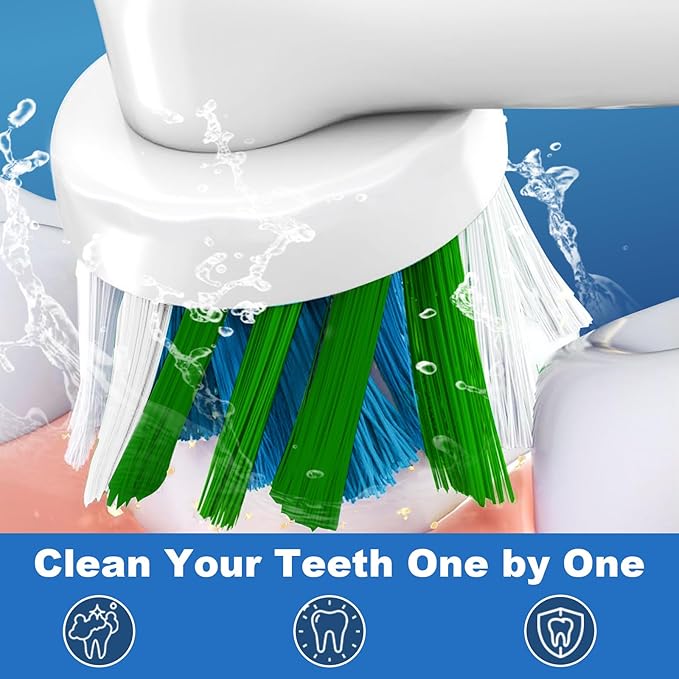 4 Count Precision Refills Replacement Heads Compatible with Oral B Braun for Sensitive Care, Brush Heads Compatible with Oral B Pro 1000/500/Genius x Electric Toothbrush Heads (White)