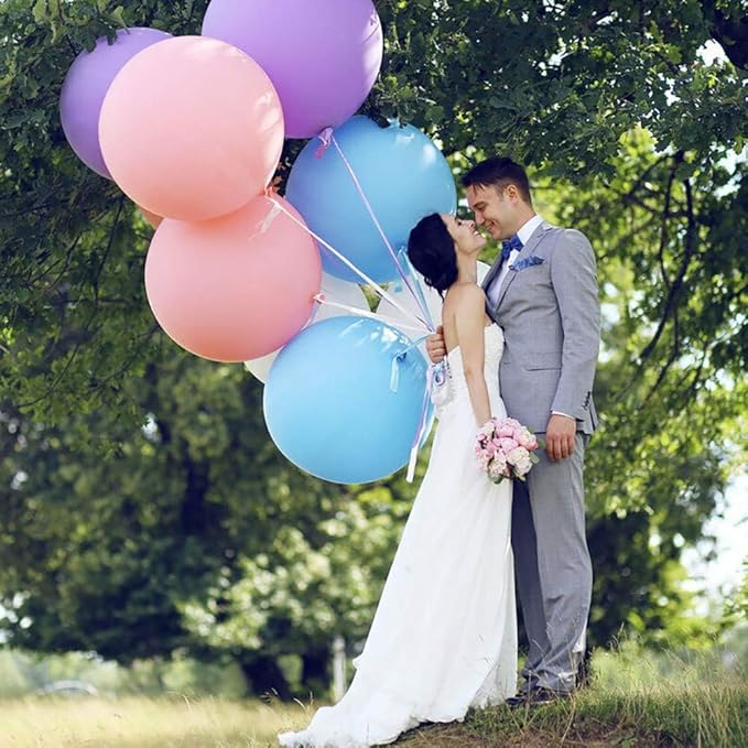 AZOWA 24 Inch Blue Balloon 10 Large Latex Balloons for Party Wedding Birthday Baby Shower Decoration (Blue, 10 Pcs)