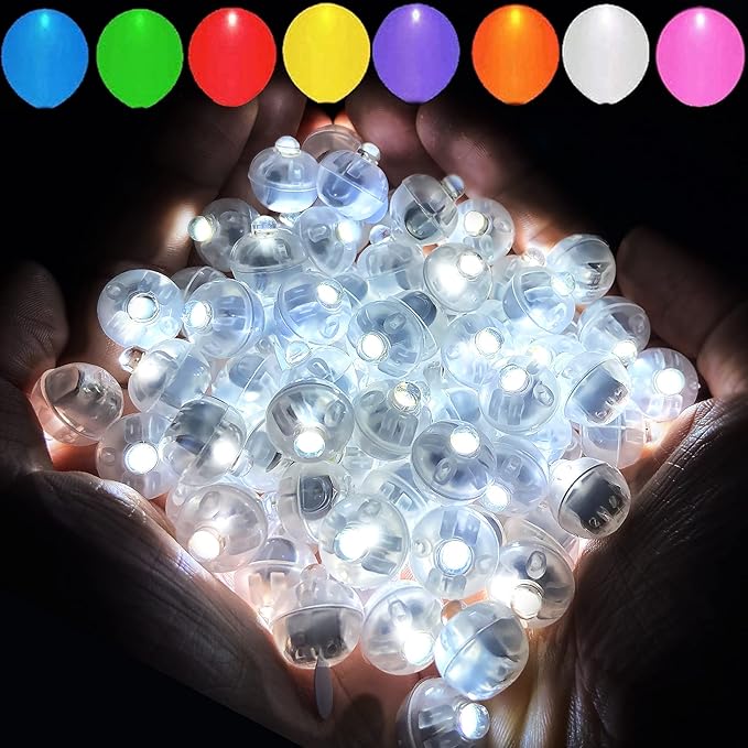 Aogist 200pcs White Balloon Light,Long Standby Time Waterproof Mini Ball Light,Round LED Flash Lamp for Paper Lantern Balloon Party,Wedding,Birthday,Festival,New Year and Christmas Decorative