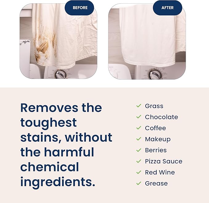 Truly Free Laundry Wash Detergent for Sensitive Skin, Gentle & Safe for Baby Clothes | Plant-Based, Natural Ingredients | Unscented | Include 1 Refillable Bottle (150 Loads)