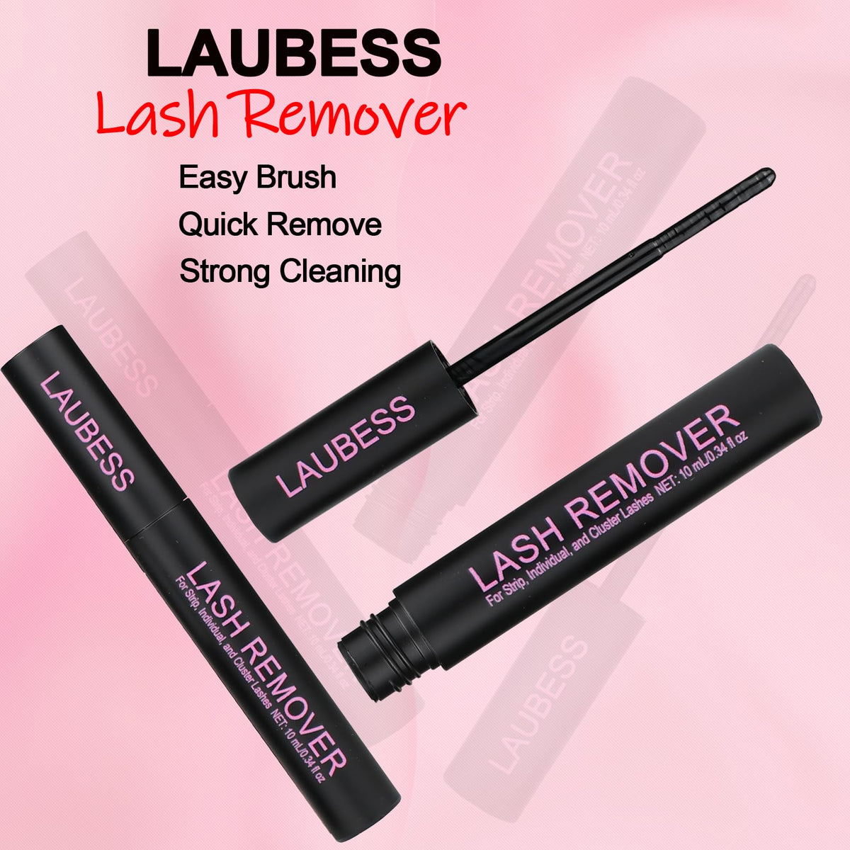 Lash Remover for Lash Extensions LAUBESS 10ml Lash Glue Remover Individual False Lash Cluster Remover DIY Lash Extension Remover Eyelash Glue Remover