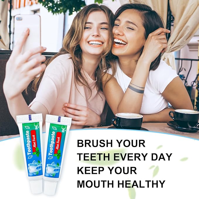 0.176 oz Bulk Travel Size Toothpaste,100 Tubes 5 Grams Extra Small Toothpaste Travel Size Bulk Mint Flavor Mini Disposable Toothpaste for Hotel,Guests,Homeless,School(Too Small,Only be Single Use)