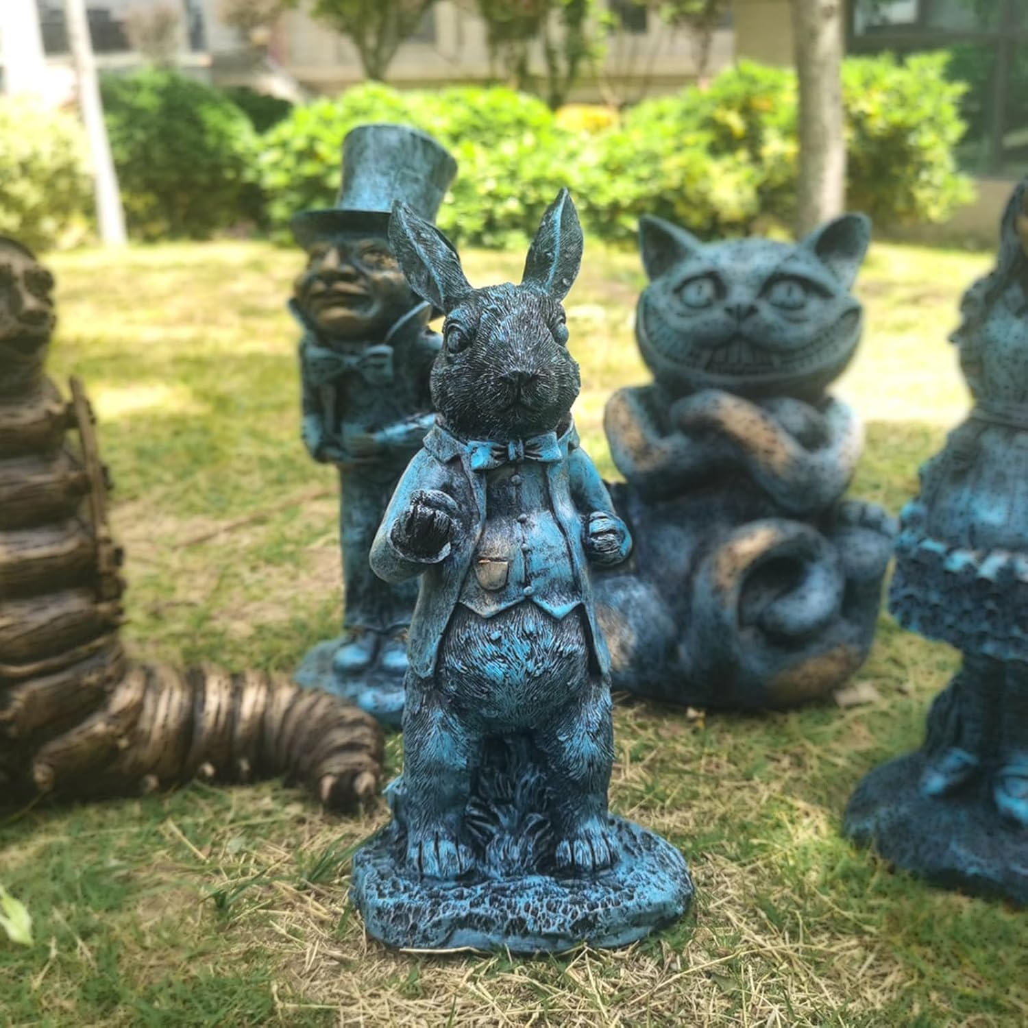lycss 5 Pack Resin Whimsical Fairy Garden Statue Set