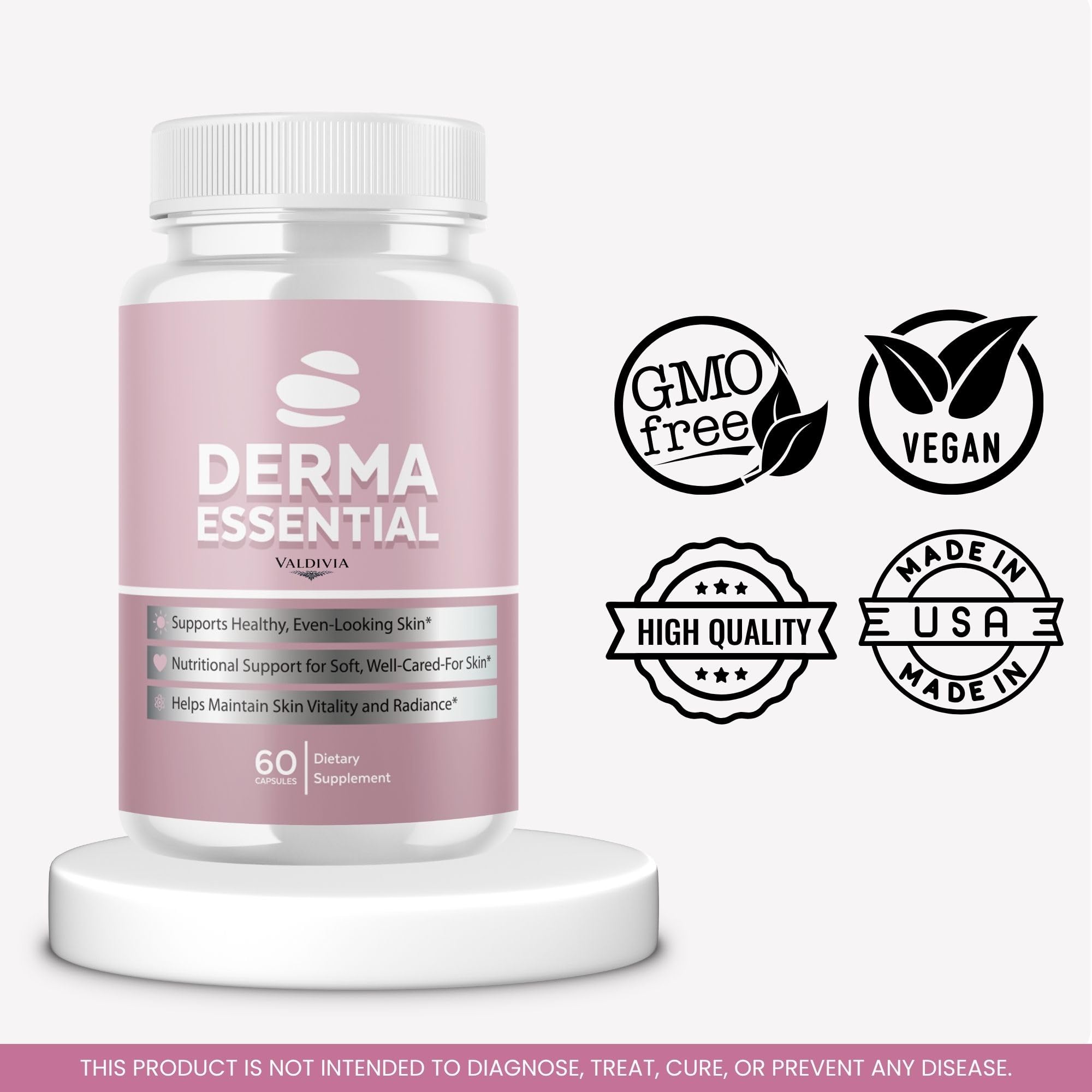 (3 Pack) DermaEssentials Capsules - Official Derma Essentials Supplement, Premium Formula, Natural Vitamins for Health & Wellness - 180 Capsules for 3 Months