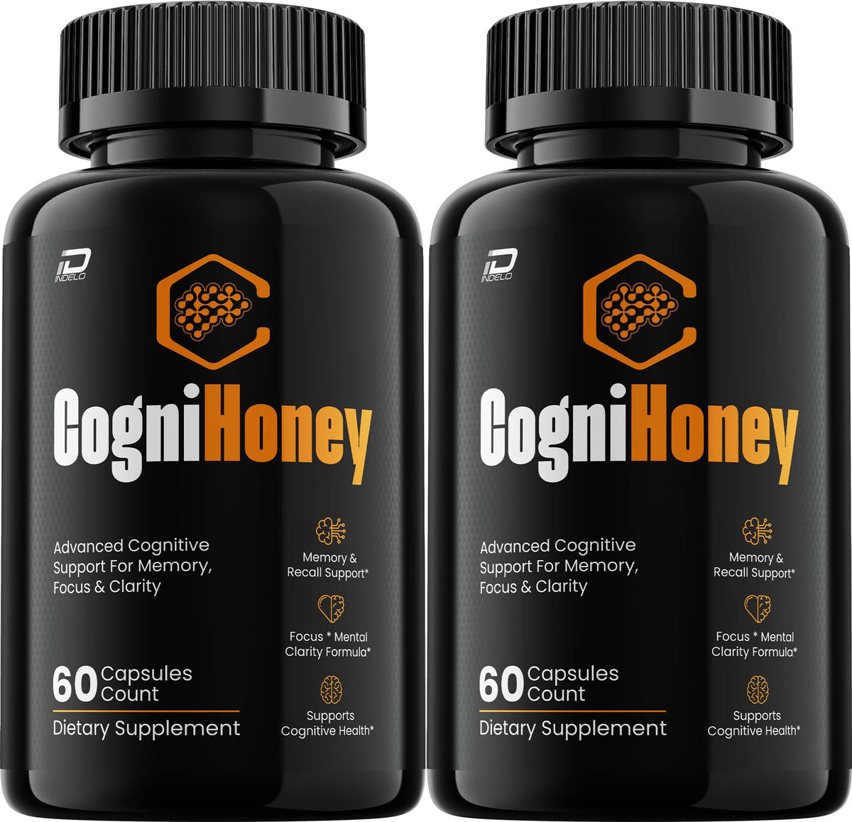 CogniHoney Capsules – Cogni Honey Pills Advanced Formula Natural Blend Focus Memory Support and Reviews - 2 Pack - 120 Capsules