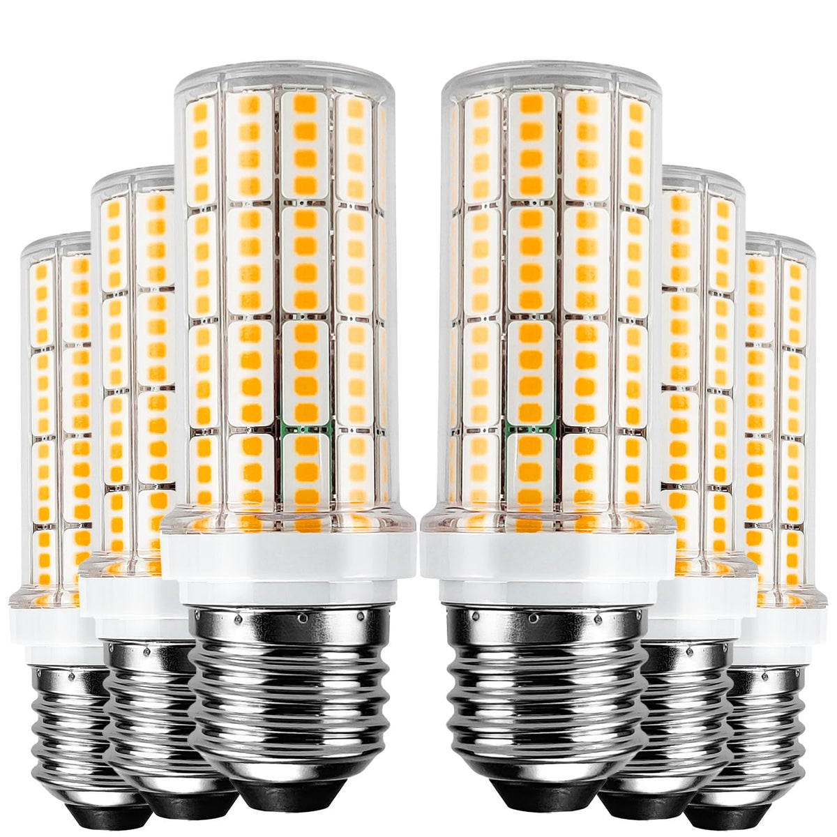 6 pcs Led Corn Light Bulb, 200w Equivalent 2500 Lumen 3000k Cool Daylight White 20w Non-dimmable Super Bright Led Bulb E26/E27 Base Led Light Bulbs for Home Garage Warehouse Indoor Outdoor Light Bulb