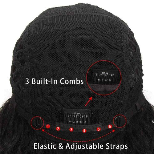 Style Icon Lace Front Wigs 28” Long Curly Wig for Women Black Synthetic Wigs Density 130% Heat Resistant Replacement Wig (28", 1B#)