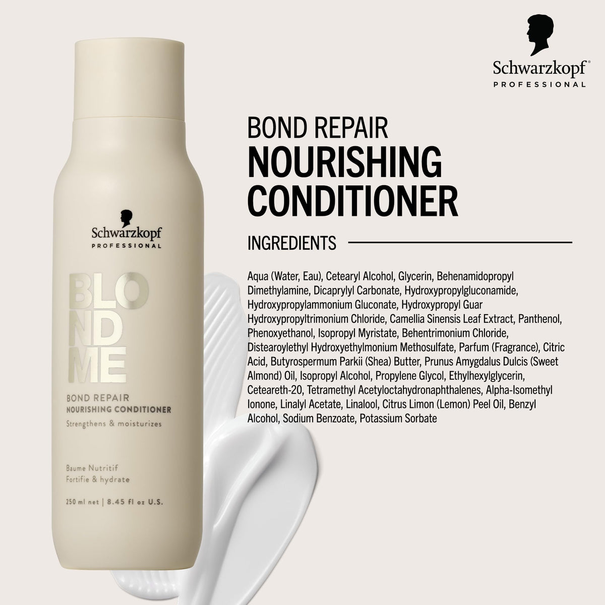 BLONDME Bond Repair Nourishing Conditioner for Blonde Hair | Adds Moisture and Softness | Lightweight, Nourishing & Detangles |For Blonde, Lightened, & Grey Hair