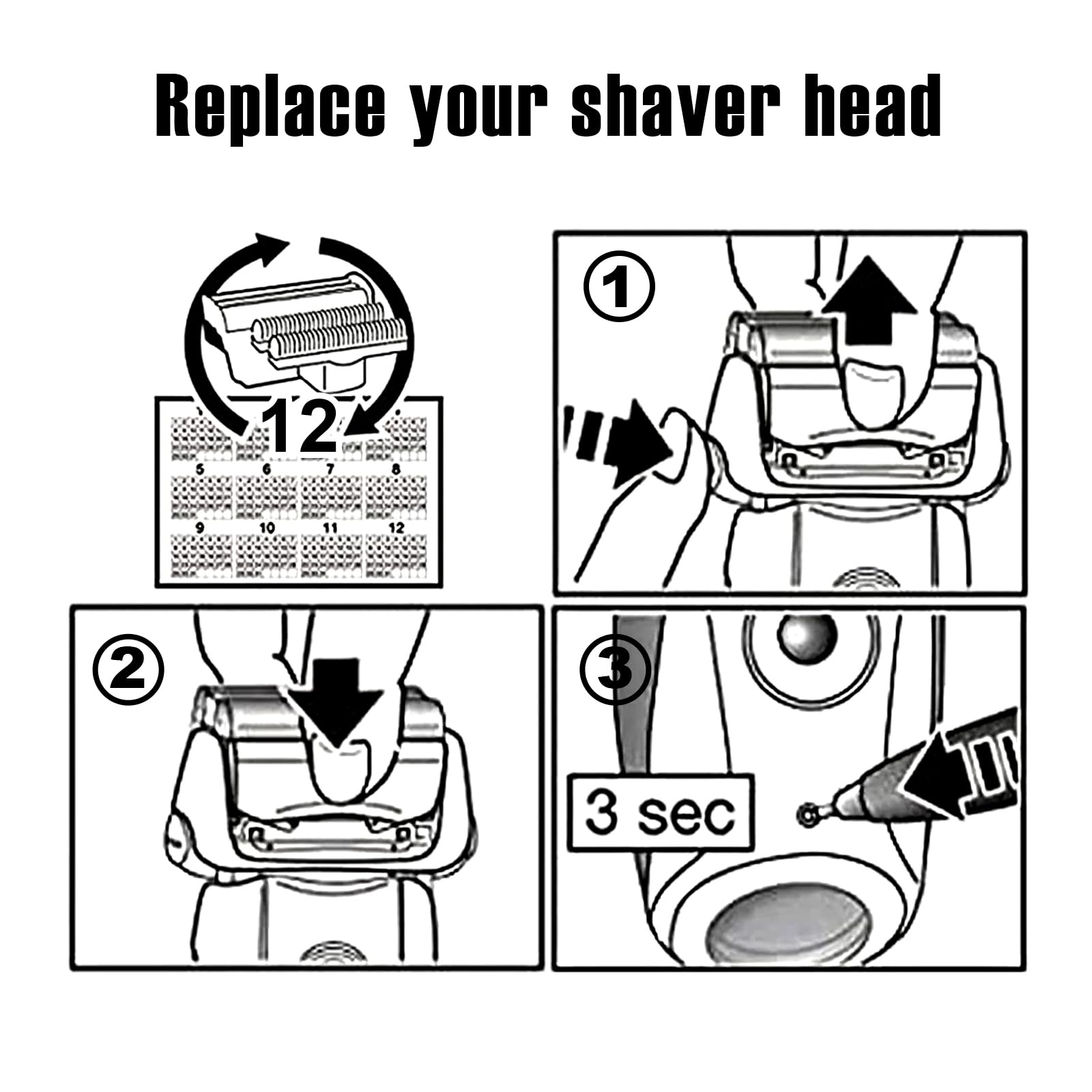 HONGNAL 2Pack Series 7 Replacement Head for Braun Series 7 Foil Shaver Replacement Heads Compatible with 70s Replacement Compatible with Series 7 Shavers 70s 720,750CC, 760CC,790CC,9565 Foil Shaver