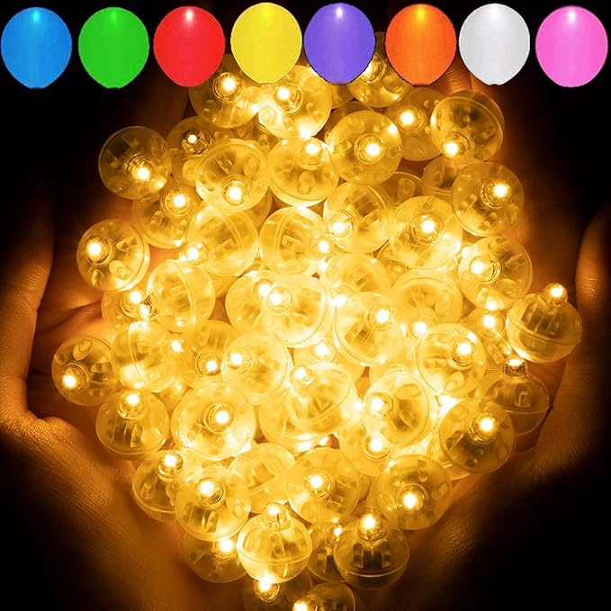 Aogist 200pcs Warm White Balloon Light,Long Standby Time Waterproof Mini Ball Light,Round LED Flash Lamp for Paper Lantern Balloon Party,Wedding,Birthday,Festival,New Year and Christmas Decorative