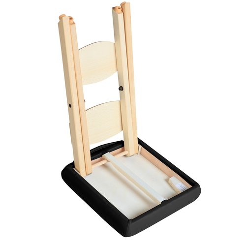 Master Massage Wooden Portable Folding Massage Stool- Lightweight Wood Foldable Tattoo Stool-Portable Tattoo Stool-Mobile Chair Seat Easy to Carry, Black