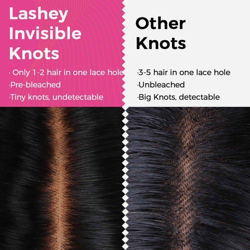Lashey 5x5 SKINLIKE Real HD Lace Closure Straight, 0.10mm Ultra thin HD Lace Human Hair Closure Pre Bleached Knots Pre Plucked Invisible Hairline 12 Inch Natural Black