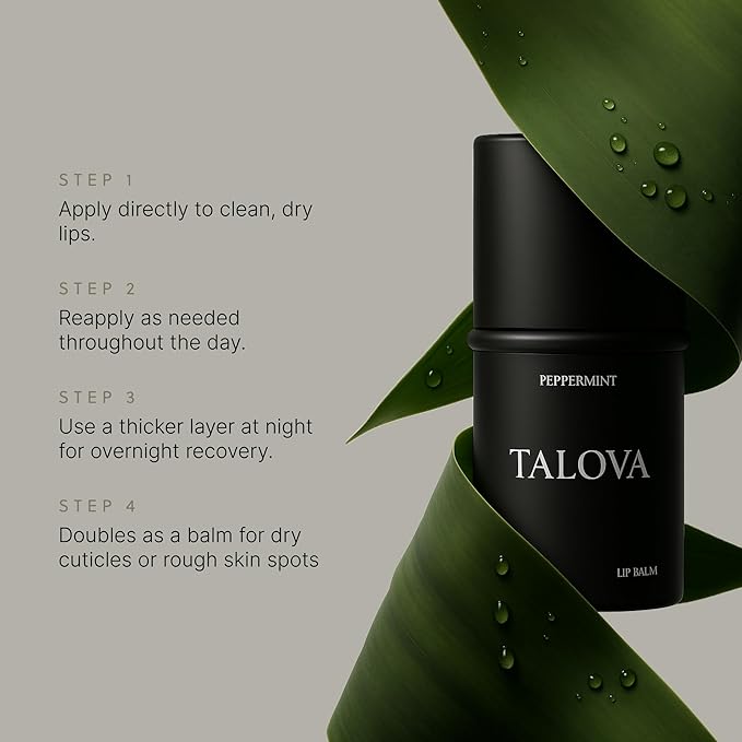 Peppermint Grass-Fed Tallow Lip Balm, Lip Sleeping Mask, Overnight Moisturizer, Natural & Clean Moisturizing Lip Balm w/Vitamins A, D, E, & K, Nourishes & Smooths Texture, Dry & Chapped Lips