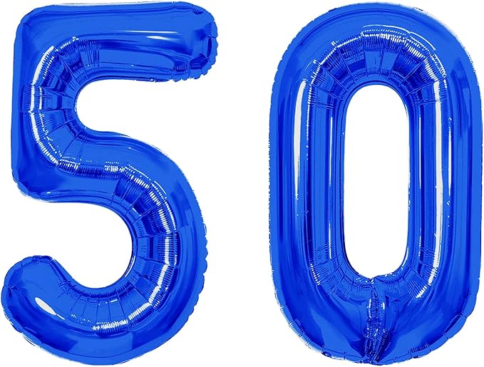 Number Balloons Navy Blue Balloons - Giant Number 50 Balloon, Blue 50th Number Balloon Birthday Decorations for Him